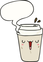 cartoon coffee cup with speech bubble png