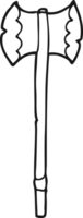 hand drawn black and white cartoon axe png