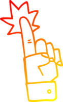 warm helling lijn tekening van een tekenfilm richten hand- png