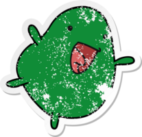 distressed sticker cartoon illustration kawaii cute happy bean png