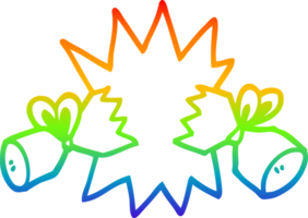 rainbow gradient line drawing of a cartoon cracker png