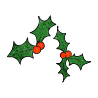 hand textured cartoon christmas holly png