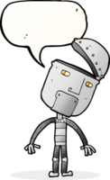cartone animato robot con discorso bolla png