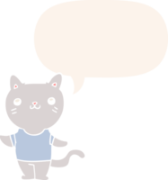 cartone animato gatto con discorso bolla nel retrò stile png