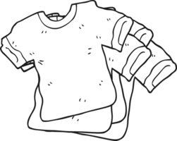 Hand gezeichnet schwarz und Weiß Karikatur t Hemden png
