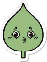 sticker of a cute cartoon expressional leaf png