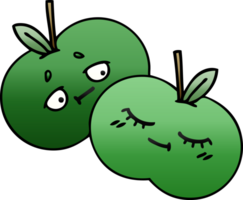 gradient shaded cartoon of a apples png