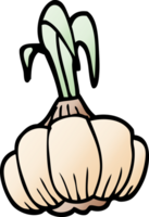 cartoon doodle sprouting garlic png