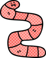 comic book style quirky cartoon worm png