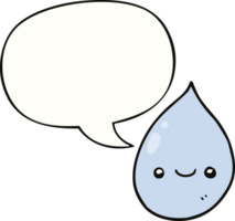 cartoon raindrop with speech bubble png