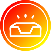 empty in tray circular icon with warm gradient finish png