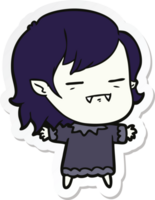 sticker of a cartoon undead vampire girl png