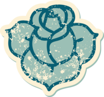 iconisch verontrust sticker tatoeëren stijl beeld van een bloem png
