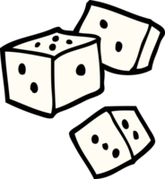 hand drawn doodle style cartoon dice png