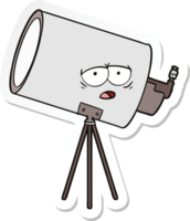 sticker of a cartoon bored telescope with face png