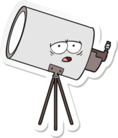 pegatina de un telescopio aburrido de dibujos animados con cara png