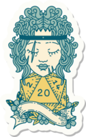 sticker of a human barbarian with natural twenty dice roll png