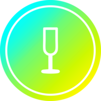 Champagne flûte circulaire icône avec cool pente terminer png
