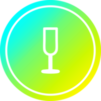 Champagne fluit circulaire icoon met koel helling af hebben png