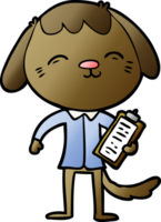 happy cartoon office worker dog png