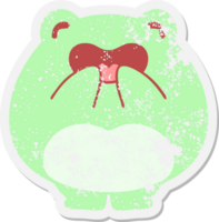 happy laughing frog grunge sticker png