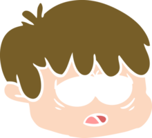 visage masculin de dessin animé de style plat couleur png