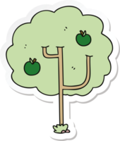 adesivo di un eccentrico albero di cartoni animati disegnato a mano png