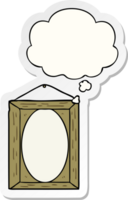 picture frame with thought bubble as a printed sticker png