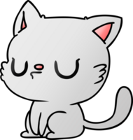 hand drawn gradient cartoon of cute kawaii cat png