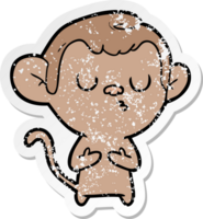 vinheta angustiada de um macaco de desenho animado png