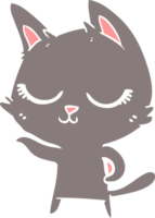 gato de dibujos animados de estilo de color plano tranquilo png