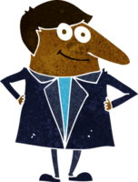 tecknad glad man i kostym png