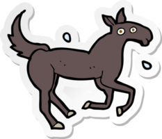 sticker of a cartoon horse sweating png