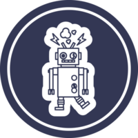 malfunctioning robot circular icon symbol png