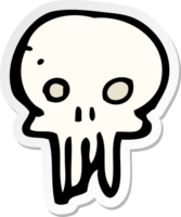 pegatina de un símbolo de calavera espeluznante de dibujos animados png