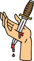 tatuagem dentro tradicional estilo do uma punhal dentro a mão png
