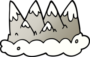 gradiente ilustração desenho animado montanhas png