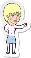 sticker of a cartoon woman with sticking plaster on face png