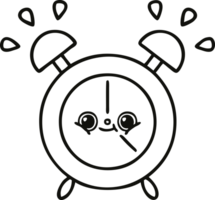 line drawing cartoon of a alarm clock png