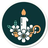 sticker of tattoo in traditional style of a candle holder png