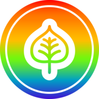 naturlig blad cirkulär ikon med regnbåge lutning Avsluta png
