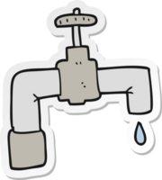 sticker of a cartoon dripping faucet png