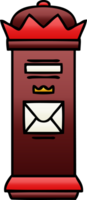 gradient shaded cartoon of a post box png