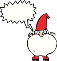 cartoon tiny santa with speech bubble png