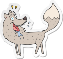 sticker of a cartoon wolf png