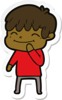 sticker of a cartoon happy boy png