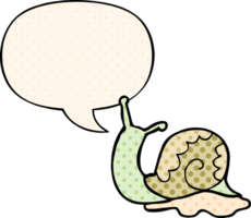 dessin animé escargot avec discours bulle dans bande dessinée livre style png