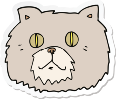 adesivo de um rosto de gato de desenho animado png