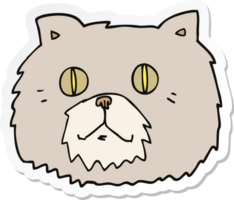 pegatina de una cara de gato de dibujos animados png