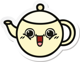 sticker of a cute cartoon tea pot png